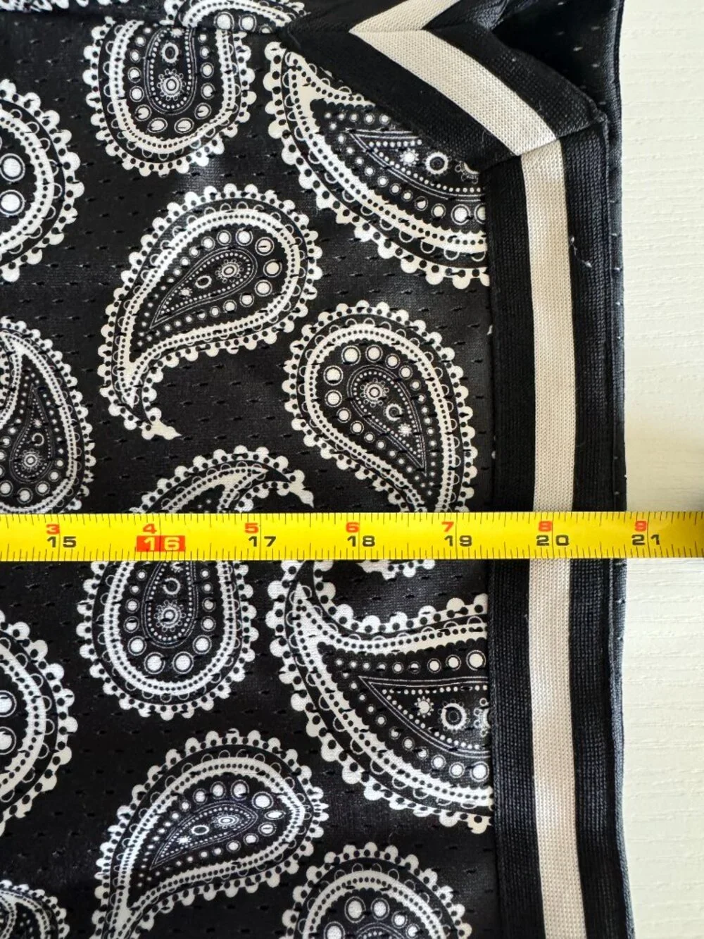 CSG Paisley Mesh Basketball Shorts Men's L Black White